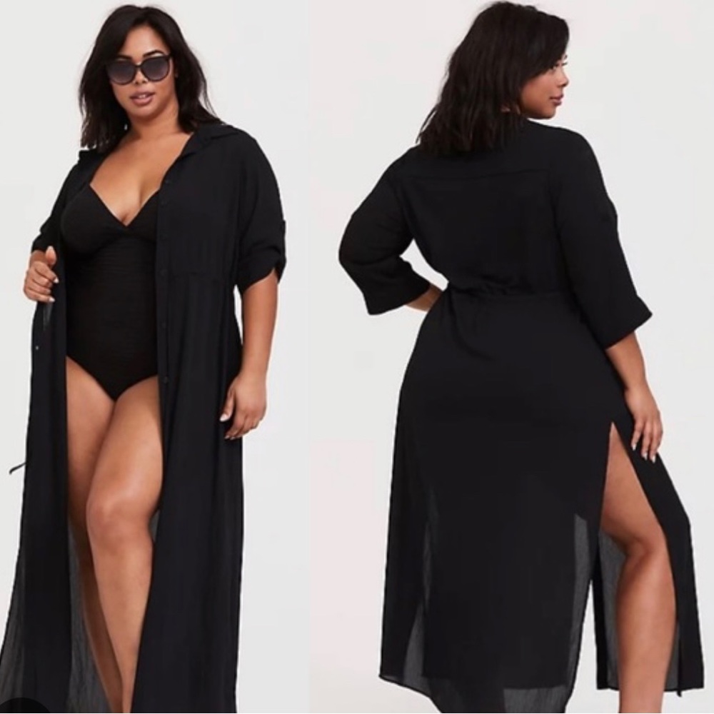 Torrid black long swim cover